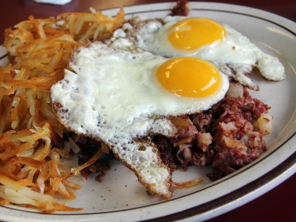 corned beef hash and eggs
